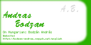 andras bodzan business card