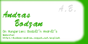 andras bodzan business card